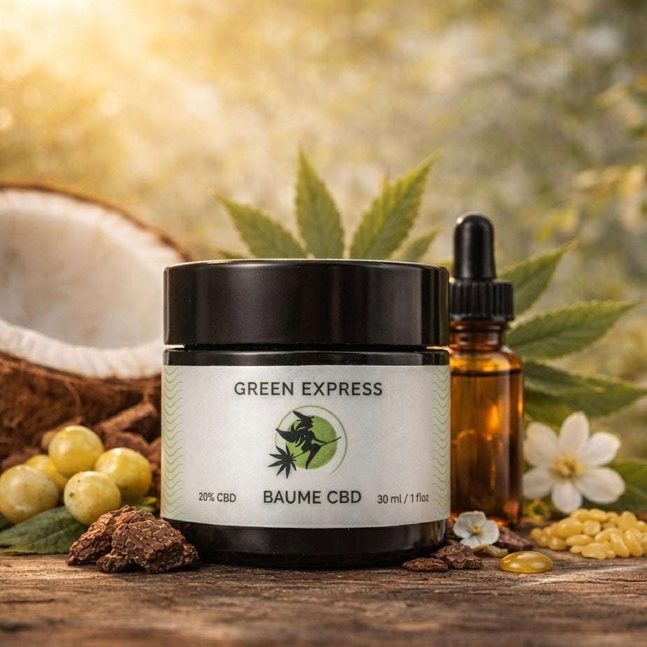 Baume CBD 20% Full Spectrum — Soin musculaire et récupération sportive | Green Express Genève